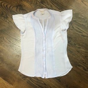 Flutter sleeve button up blouse